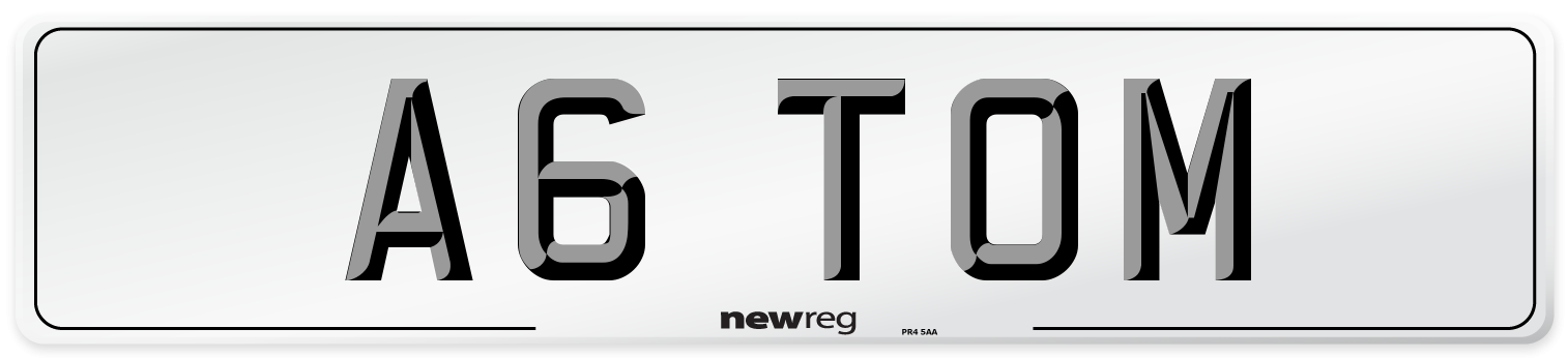 A6 TOM Number Plate from New Reg